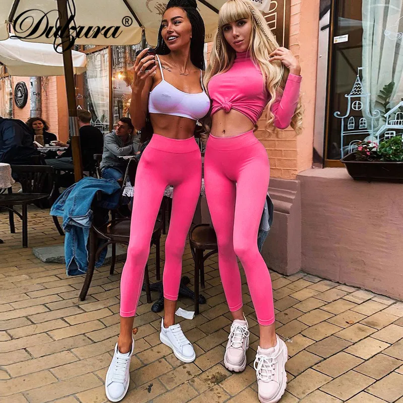Dulzura 2019 осенние утепленные женские лосины с высокой талией для фитнеса