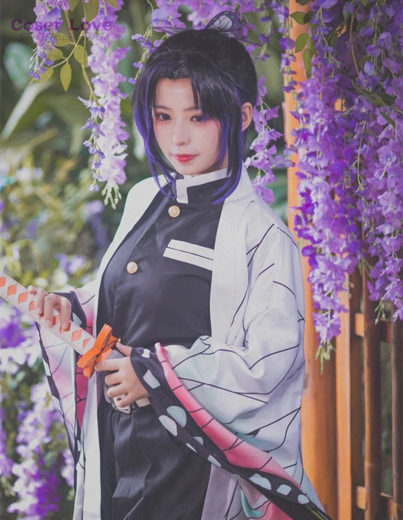 Убийца демона: Kimetsu no Yaiba Kochou Shinobu; карнавальный костюм на Хэллоуин; новогодний Рождественский Костюм