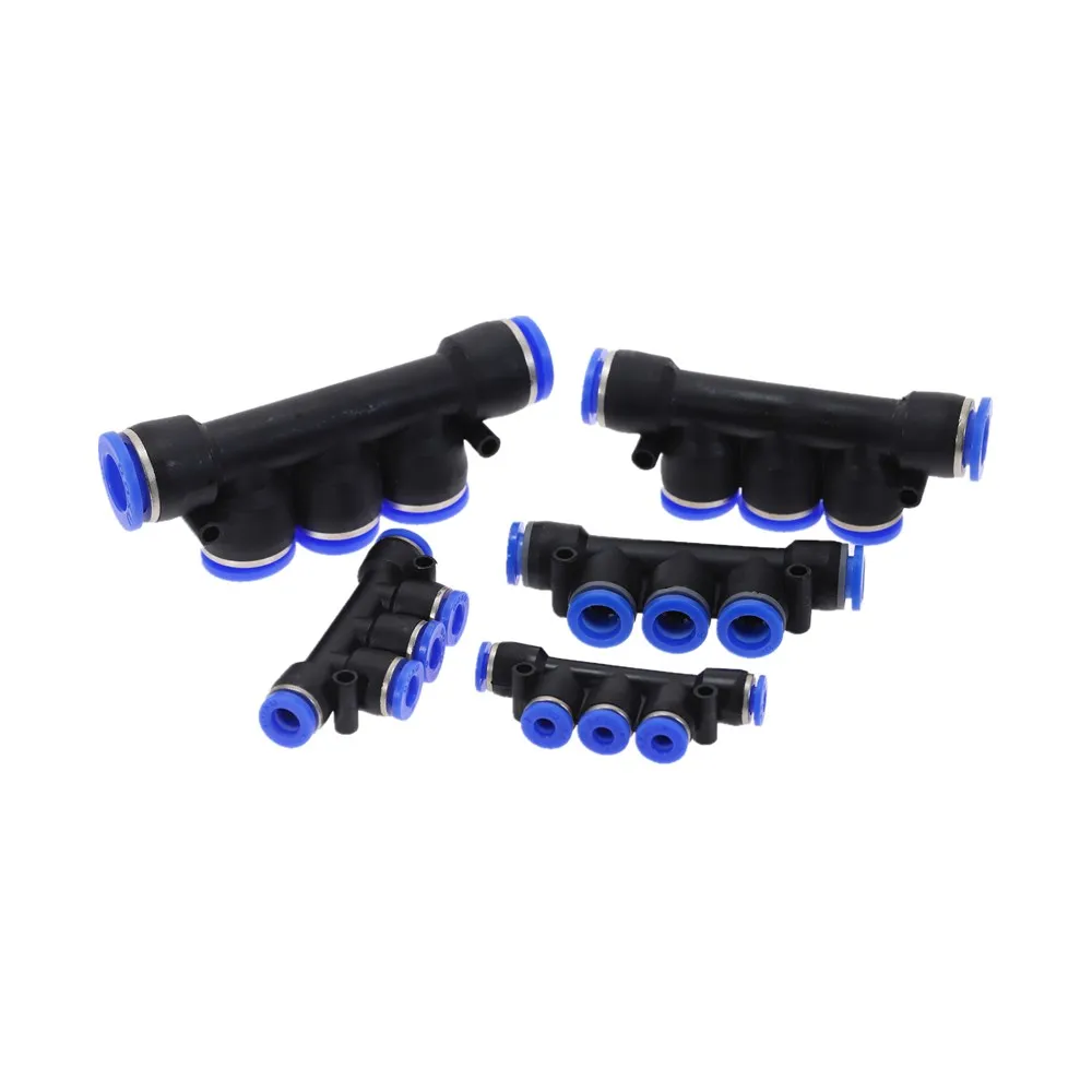 PK 4681012mm Пневматический 5 способ Пластик дюйм гидравлических фитингов разъем