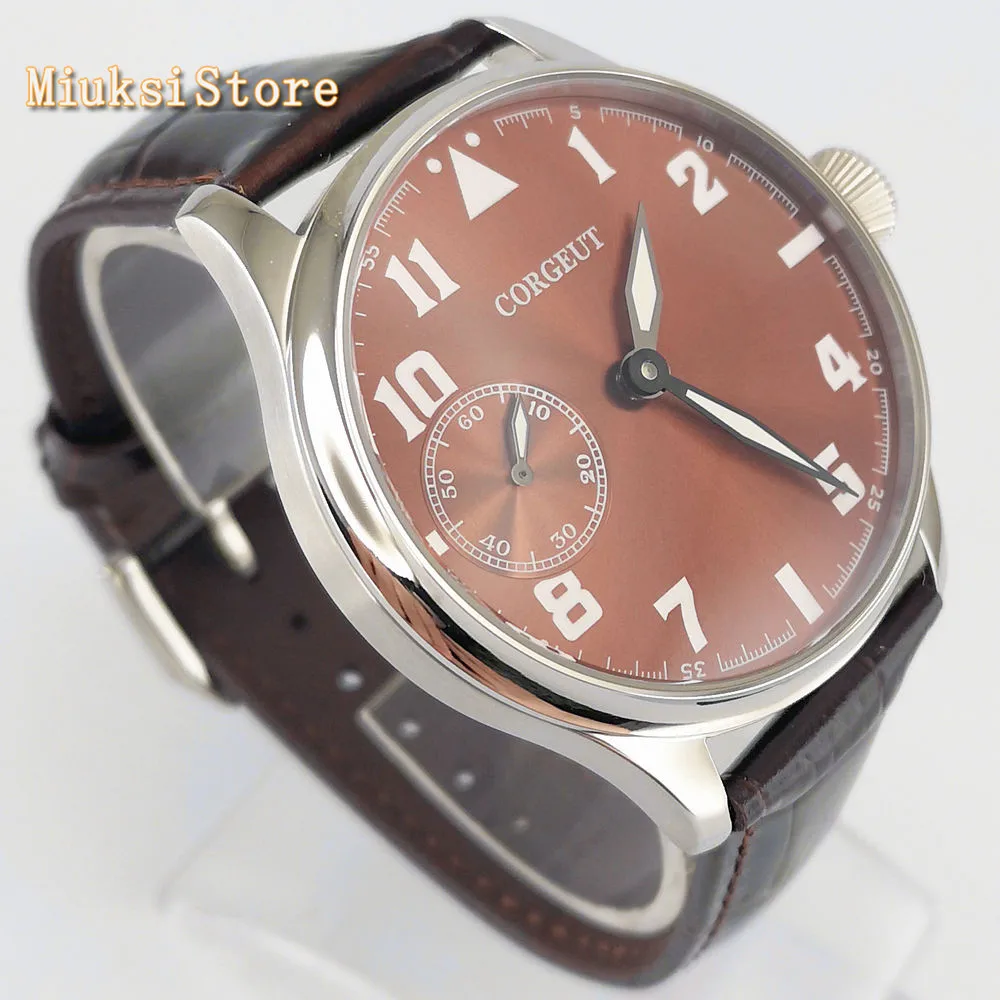 Мужские механические часы с серебристым циферблатом и кожаным ремешком |