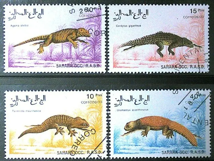 4 шт. почтовые марки сахарской ящерицы | Дом и сад
