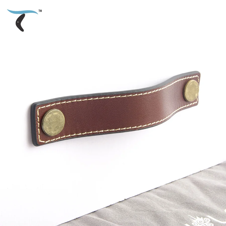 Итальянская двухсторонняя ручка из воловьей кожи для шкафа буфет шкаф Обувной