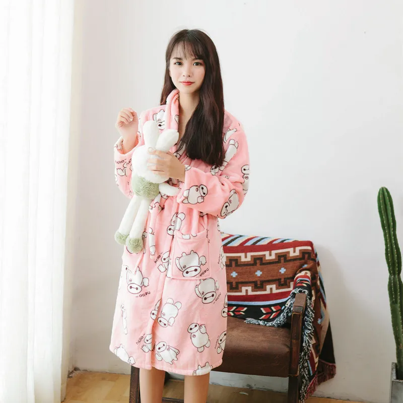 Feier женский и мужской фланелевый банный халат одежда для сна зимний плюшевый пар