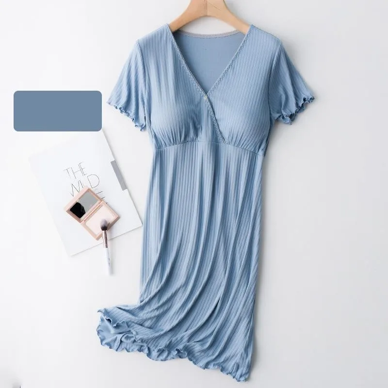 

Pregnant Dress Comfy Modal Maternity Nightdress Breastfeeding Homewear For Pregnant Nightgown Pajamas Nursing Women Dresses