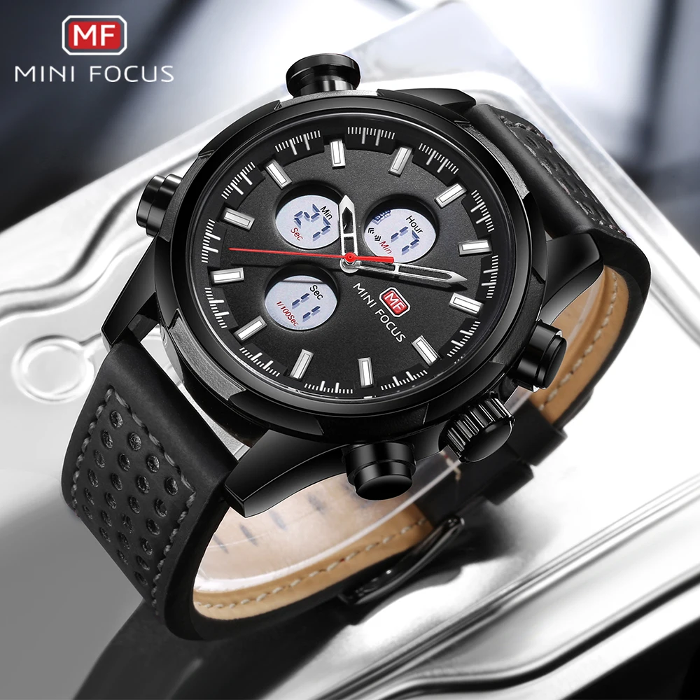 Часы мужские кварцевые с двойным циферблатом модные повседневные спортивные