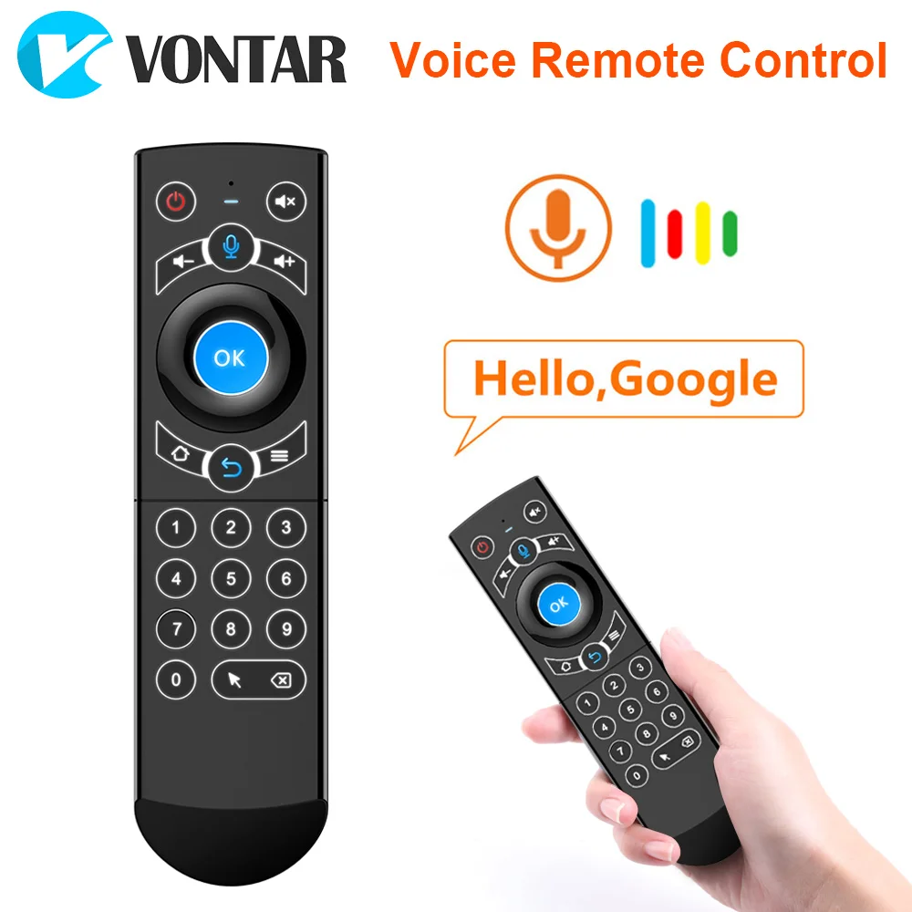 VONTAR G21 PRO Voice Remote Control 2.4G Wireless Keyboard Air Mouse con giroscopi di apprendimento IR per Android TV Box H96 MAX X3 Pro