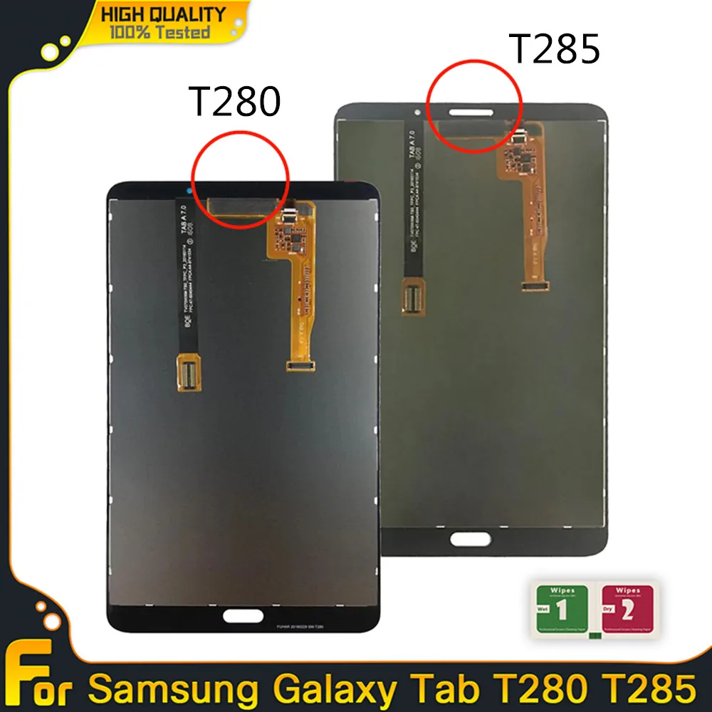 

Tela lcd original para samsung galaxy tab t285 t280 com sensor de toque, montagem completa, substituição de avião