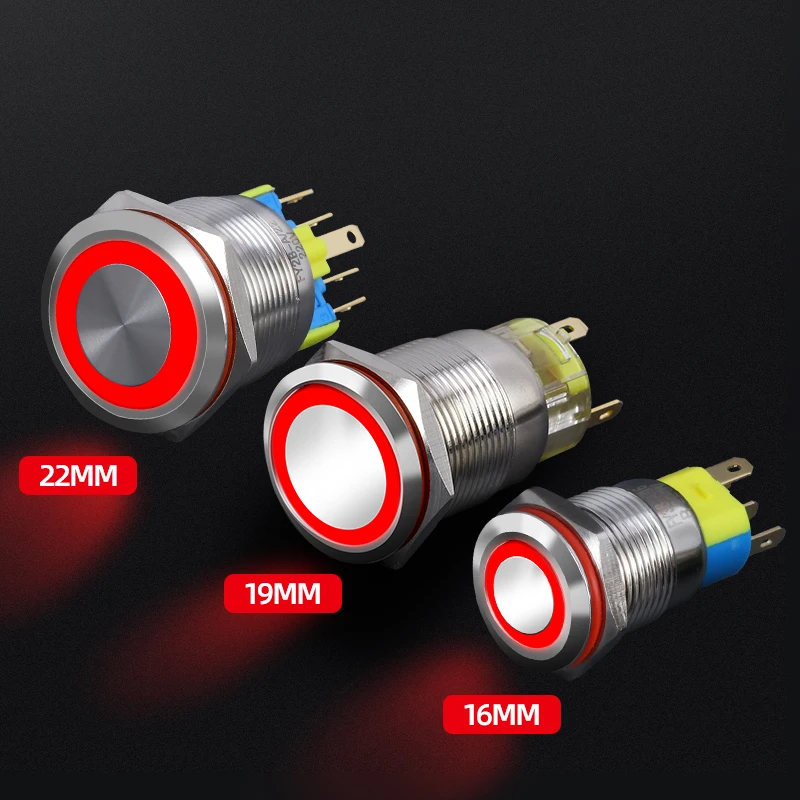 Водонепроницаемый металлический переключатель мгновенная кнопка блокировки