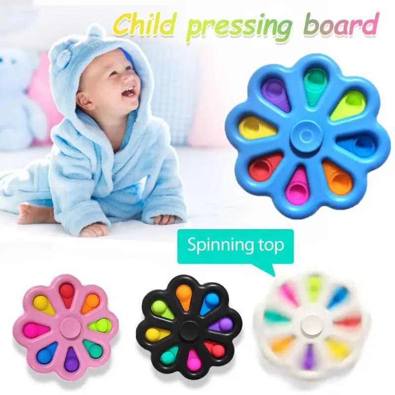 

Anti-Stress Pressure Reliever Fidget Spinners Simple Dimple Keychain Squeeze Toys For Adult Kids Fingertip Gyro Decompression