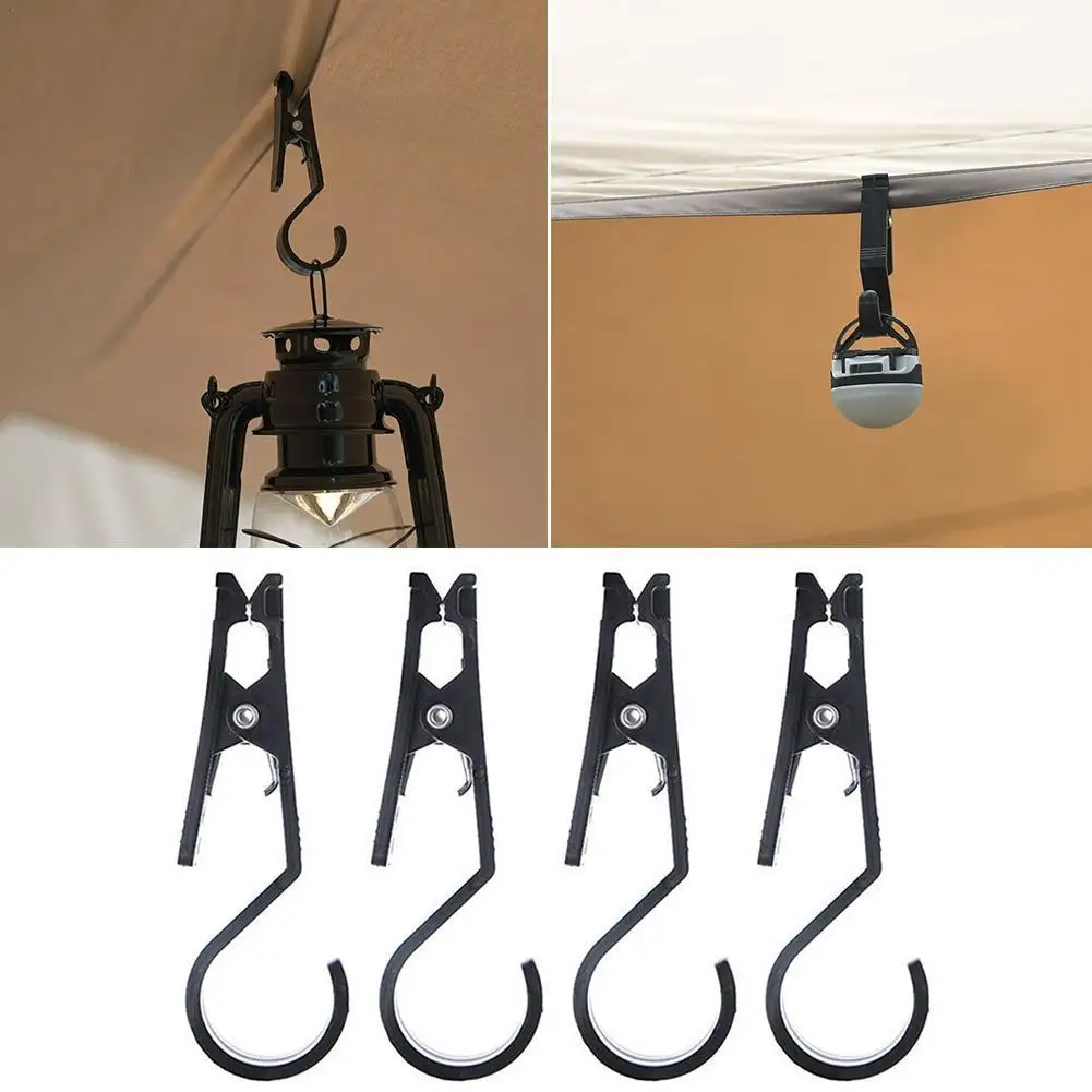 

4Pcs/Set Outdoor Tent Clip Canopy Cloth Clip Hook Holder Portable Multifunctional Tool Clamp Tent Pegs Camping Accessories 2021
