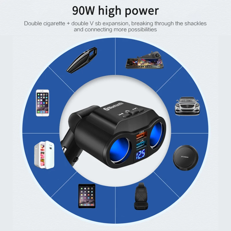 

Car Bluetooth 5.0 FM Transmitter Wireless Handsfree Audio Receiver Car MP3 Player 4.8A Dual USB Fast Charger Car Accessories