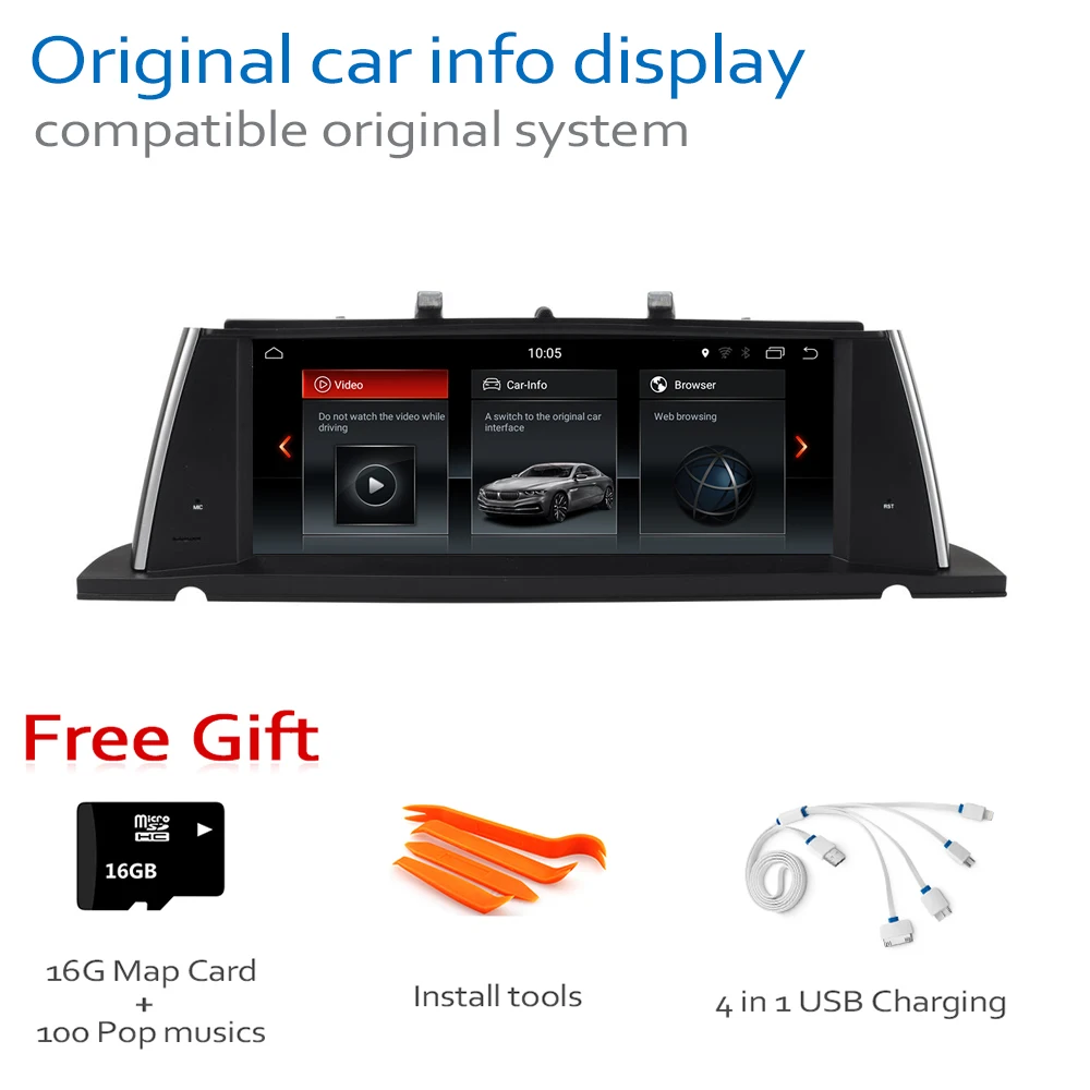 Android8.0 UP Car GPS DVD Multimedia Player For BMW 5 F07 GT 2010~2012 CIC Original Style Touch Screen Google System | Автомобили и