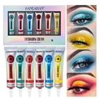 Набор радужных ярких матовых теней для век, 6 цветов в коробке, Набор цветных синих, зеленых, желтых теней для век, Косметика для макияжа, гладкие и мягкие