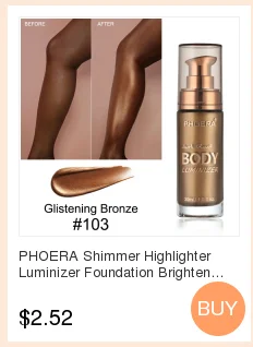 PHOERA, хайлайтер для лица, крем, основа для макияжа, яркое мерцание, консилер для контура глаз, стойкий хайлайтер, косметика TSLM2