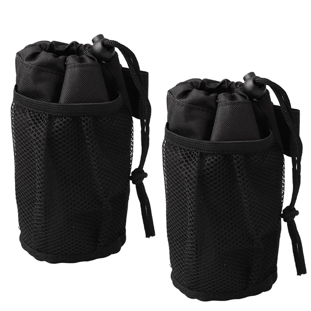 2pc Bike Cup Holder Bag Wheelchair Stroller Bar Drink Bottle Storage Pouch Oxford Fabric Pocket Outdoor Water | Спорт и развлечения