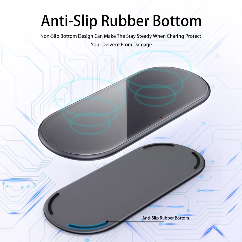15W Qi Wireless Charger Fast Double charge For Samsung s10 Plus Huawei p30 pro USB Charging Pad for iPhone 8 plus X XS XR | Мобильные