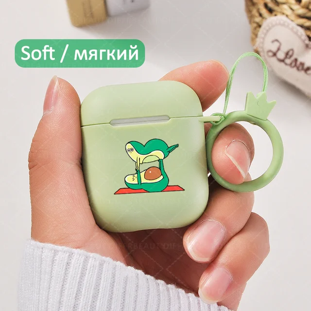 Милый чехол для Apple airpods Pro с забавным мультяшным авокадо наушников Airpods 1 2 мягкий
