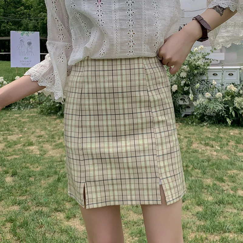 

XS-2XL Plaid Summer Women's Skirt 2021 Korean Fashion High Waist Female Student Cute Sweet Girl Korean Dance Sexy Mini Skirt Y2K