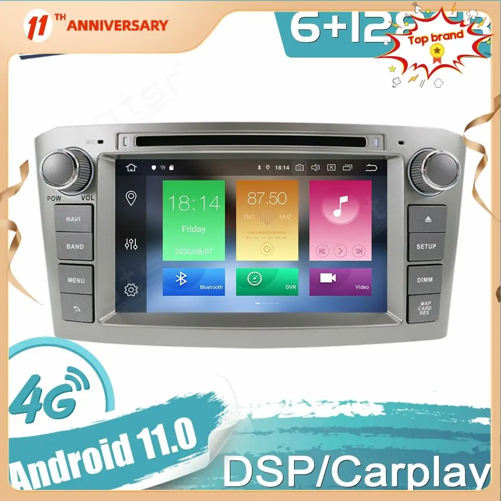 

Автомагнитола на Android 11 для Toyota Avensis 2002-2008 с GPS-навигацией