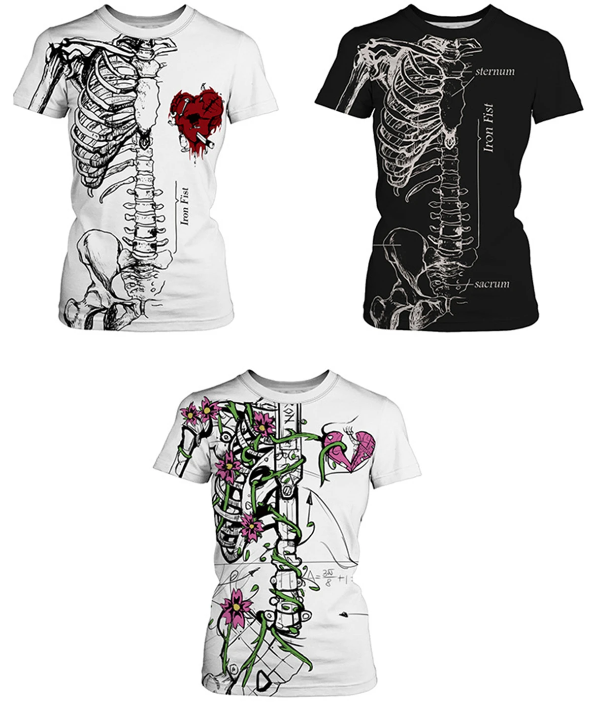 Парные оригинальные смешные футболки унисекс с 3D принтом сердца на Хэллоуин