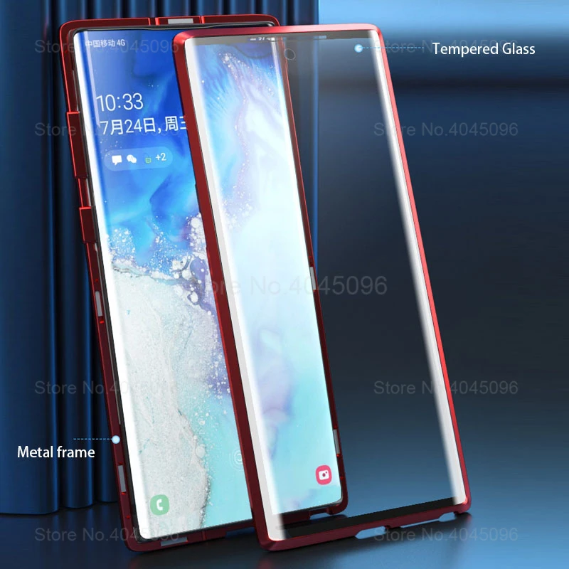 360 Полный Магнитный чехол Note 10 Plus магнит закаленное стекло для samsung Galaxy Pro Not