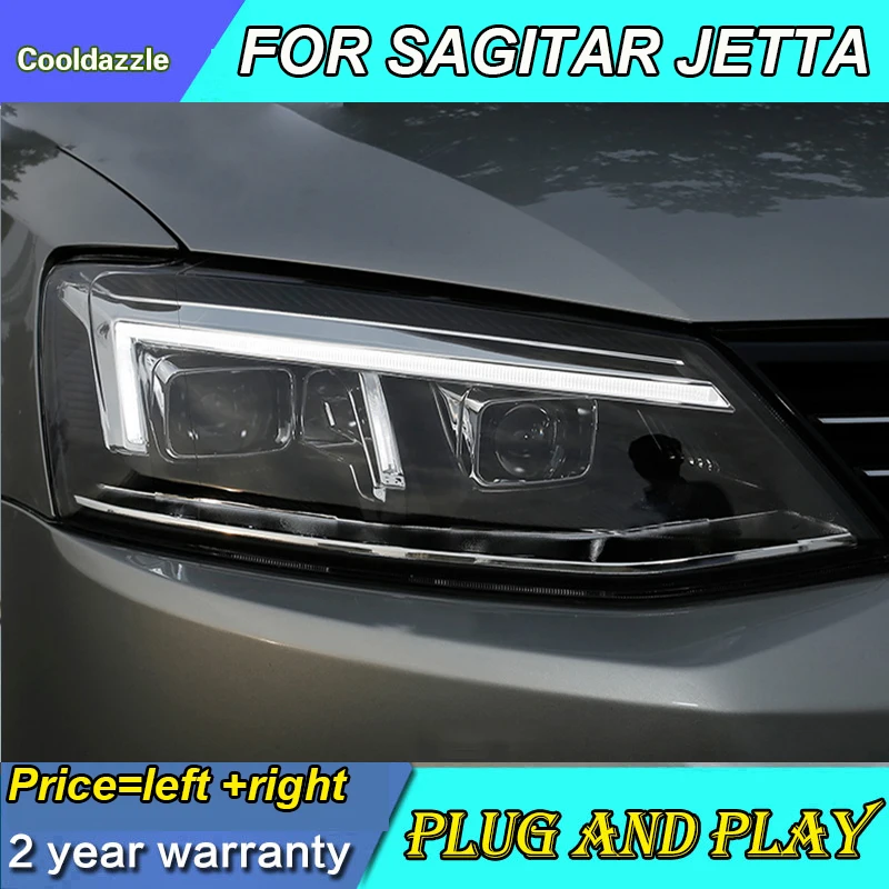 Светодиодный головной светильник нового дизайна для Volkswagen 1 пара Jetta MK6/Sagitar