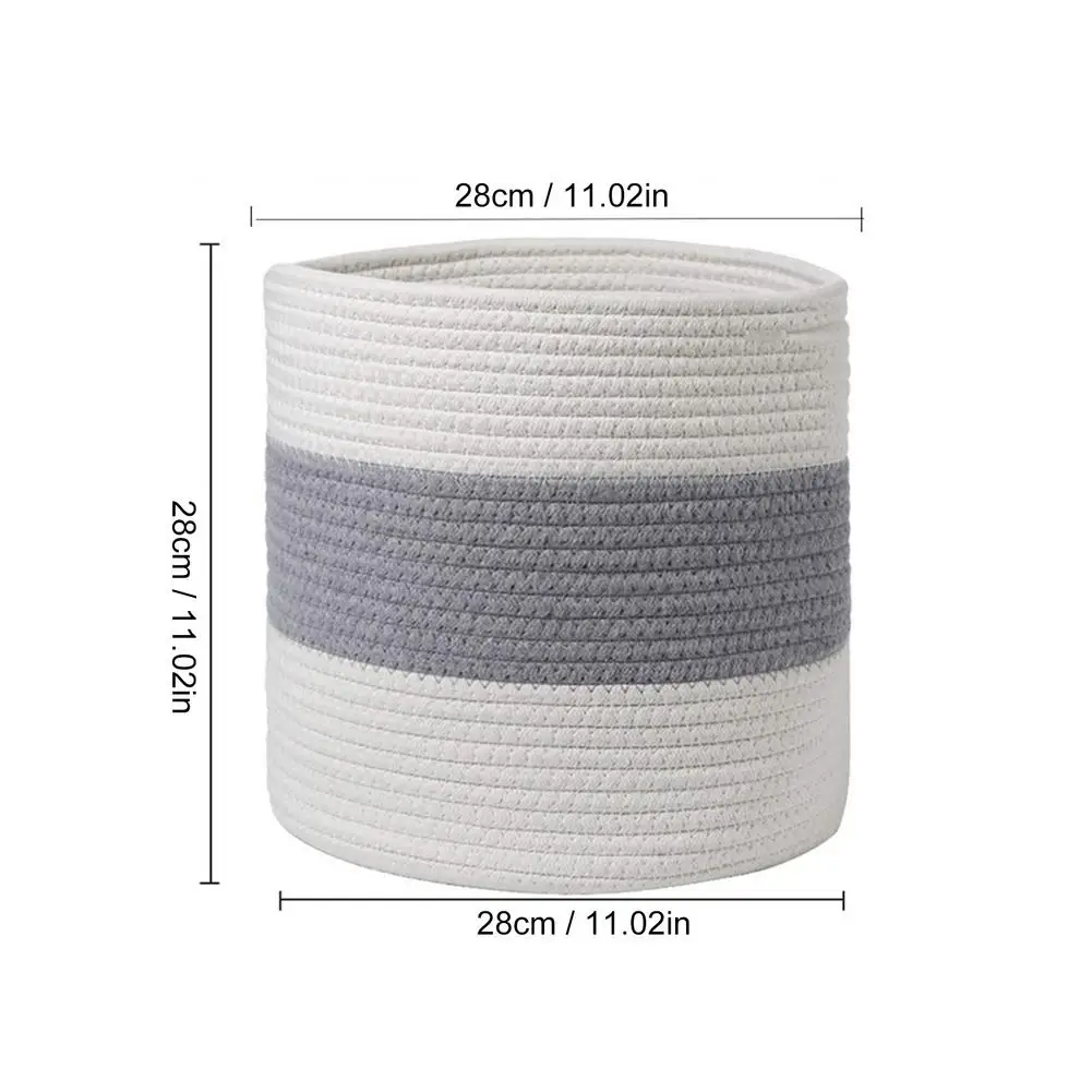 

Foldable Laundry Basket Handmade Cotton Rope Woven Storage Basket Flowerpot Holder