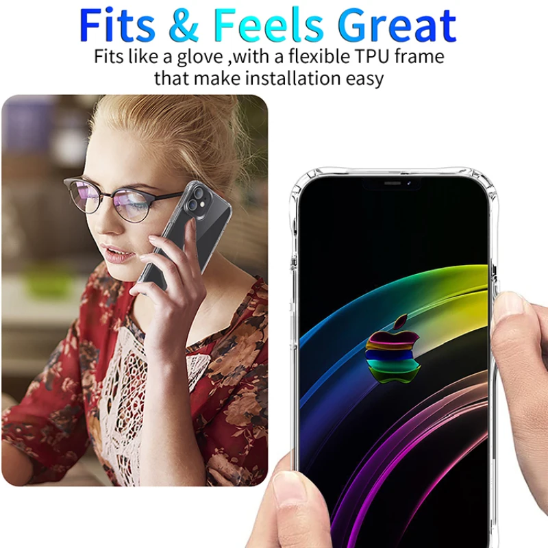 

Phone Case For iPhone 6 6S 7 8 SE 2020 PLUS 11 PRO X XS XR MAX 12 MINI TPU Fashion Airbag Shockproof Clear Cursh PC Back Cover