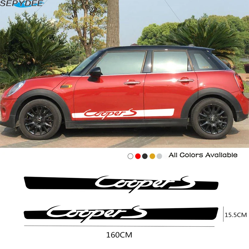 2 шт. наклейки на боковые двери автомобиля кузова юбки отделка для MINI Cooper Clubman