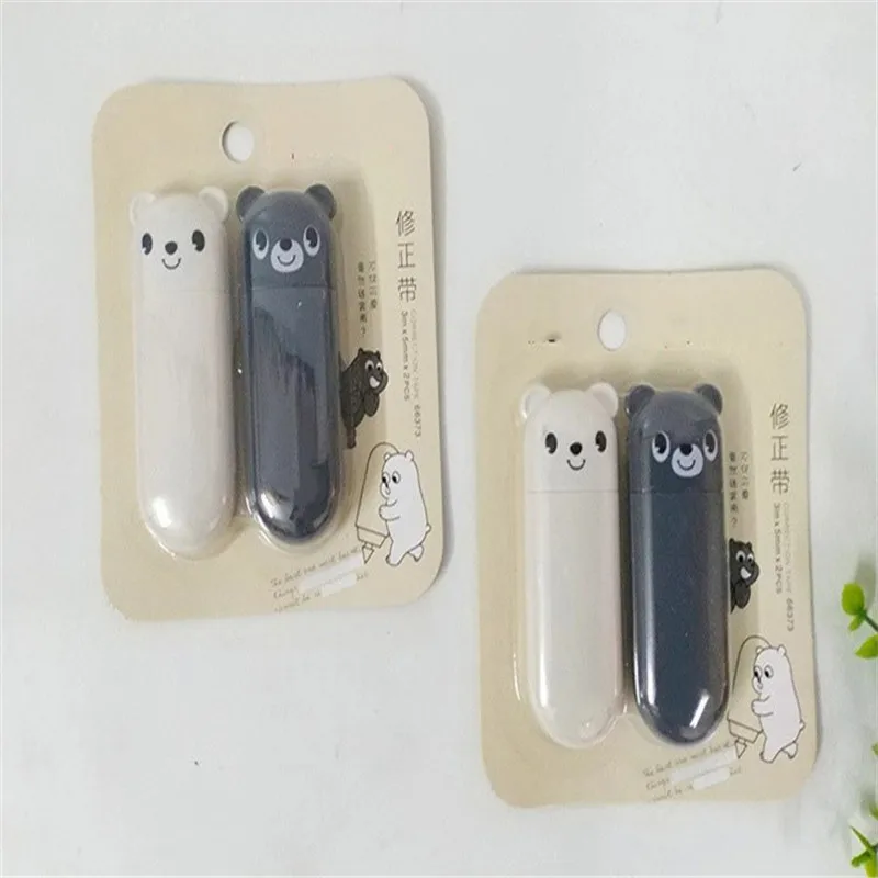 1 пара Корректирующая лента с милым медведем офисные аксессуары школьные