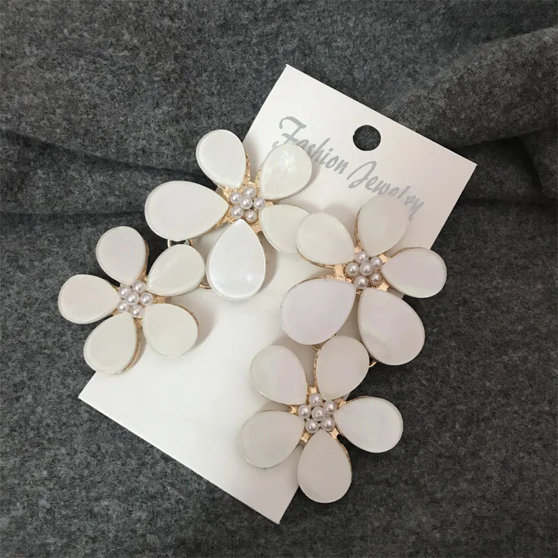 Женские серьги-подвески с искусственным жемчугом белые серьги большого размера