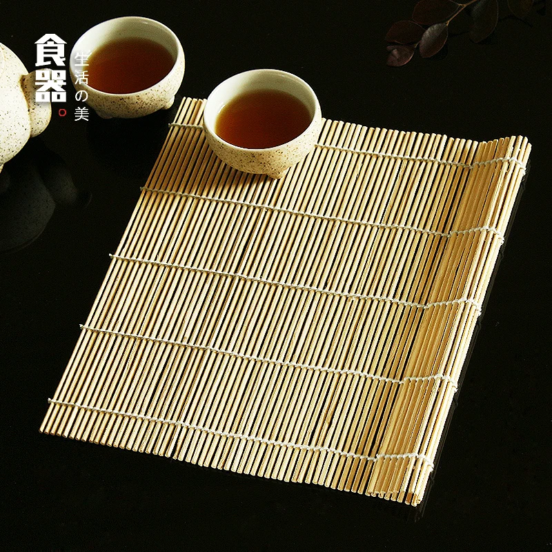 DIY бамбуковый суши коврик кухонные гаджеты роллер для антипригарный занавес