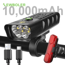 NEWBOLER Powerful 10,000mAh Bicycle Light 5 Leds USB Rechargeable T6 Bike Light Flashlight MTB Cycling Accessories as Power Bank