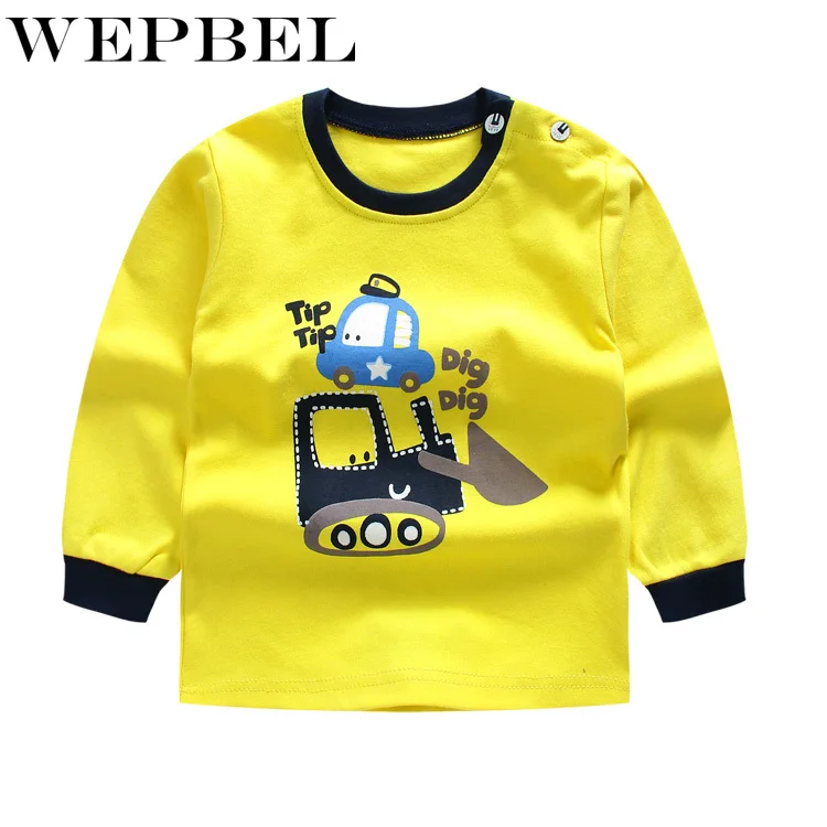 WEPBEL Newborn Infant Baby Boys Cartoon Print Sweater Tops Shirt+Pants Outfits Set Clothes Kids |
