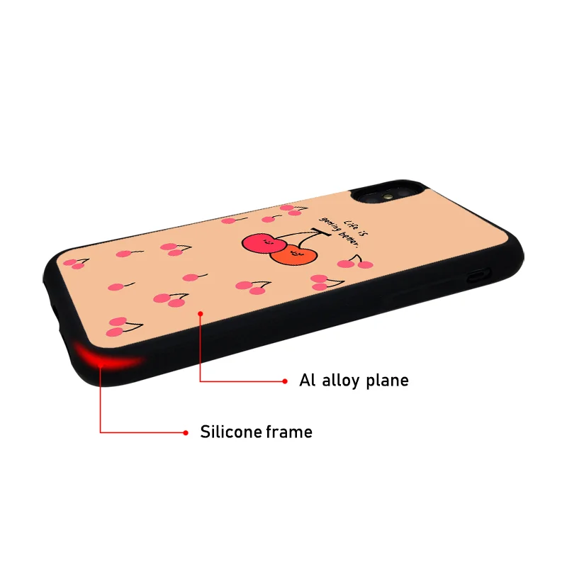 Силиконовый защитный чехол для iphone xs 7p 6 bigflower жизнь становится лучше вишня
