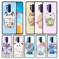 tempered glass cover funny and cute milkshake for oneplus 9r 9 8t 8 nord z 7t 7 pro 5g shockproof shell phone case capa