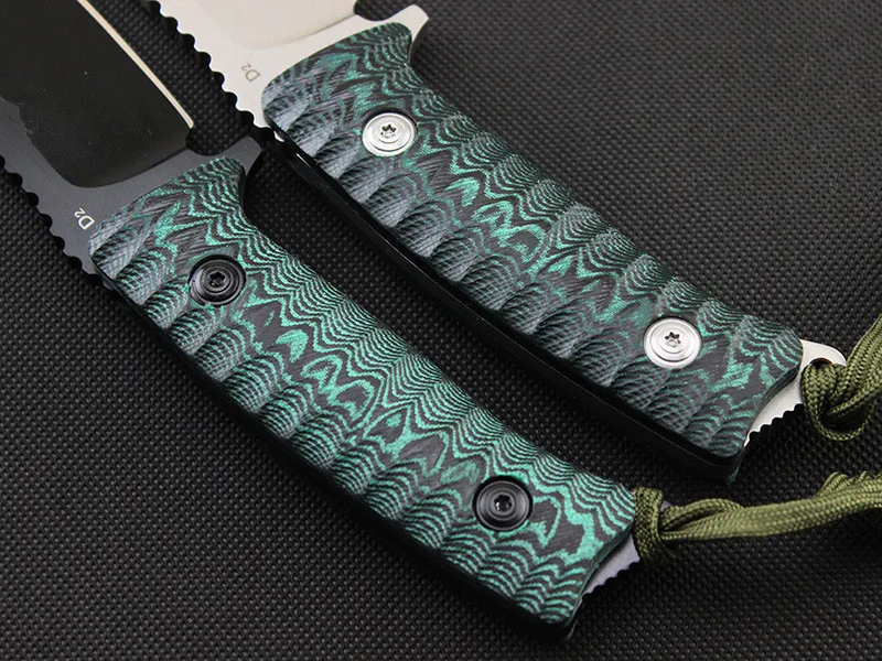 

High Quality FX-131 fixed D2 blade Black Green Micarta handle tactical hunting knife outdoor camping survival knives & K sheath