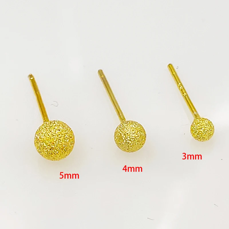 gold Frosted stud Набор из 3 пар сережек из стерлингового серебра 925 пробы 2 мм 3 мм 4 мм серебряные крошечные сережки - Окраска металла: gold Frosted stud