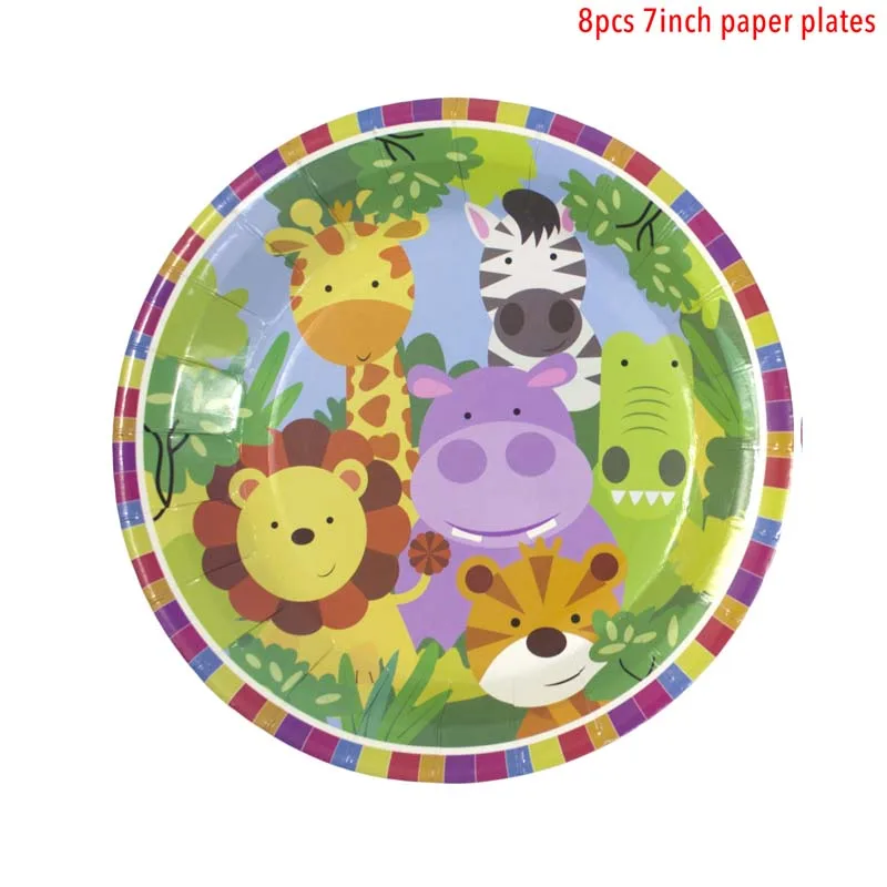 Набор одноразовой посуды в виде животного из джунглей|Одноразовая посуда для