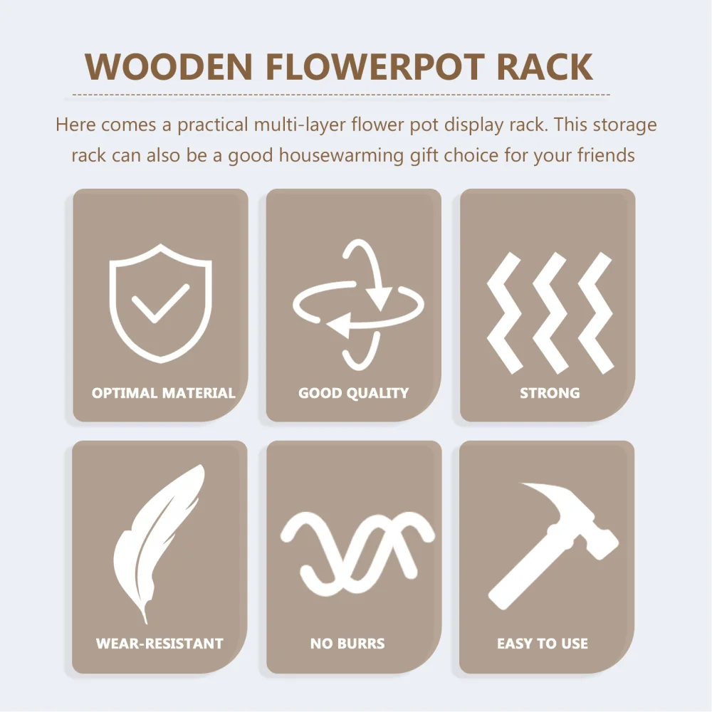 

1 Pc Multi-layer Flower Pot Bracket Wooden Potted Plant Holder Shoe Rack