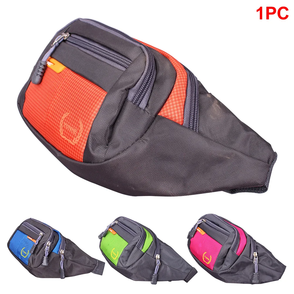 

Men Women Outdoor Sports Multifunctional Large Capacity Crossbody Mobile Phone Nylon Travel Waist Pack Zipper Belt Adjustable