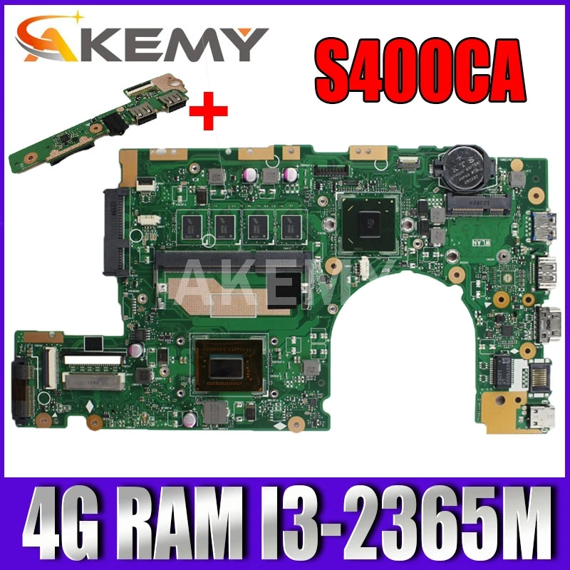 Akmey S500CA материнская плата I3 2365 4 Гб RAM REV2.1 для Asus S500C S400C S400CA ноутбука|Материнские
