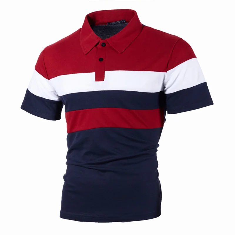 

Men 3 Ccolor Stitching Polo Men Shirt Short Sleeve Polo Shirt New Quality Clothing Summer Streetwear Casual Fashion Men Tops