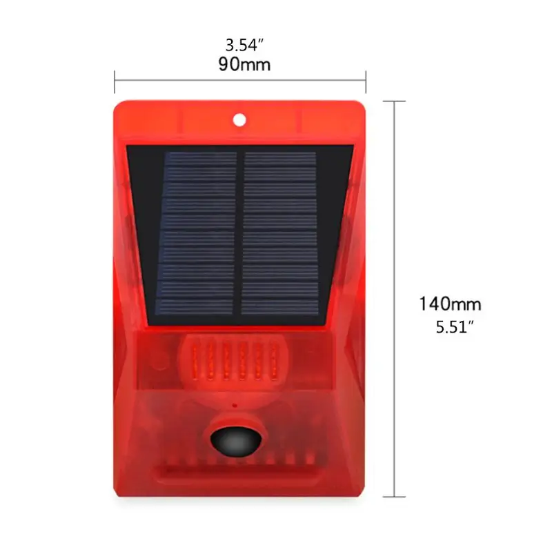 

Solar Strobe Alarm Motion Detector with Remote Control Siren Multipurpose Home