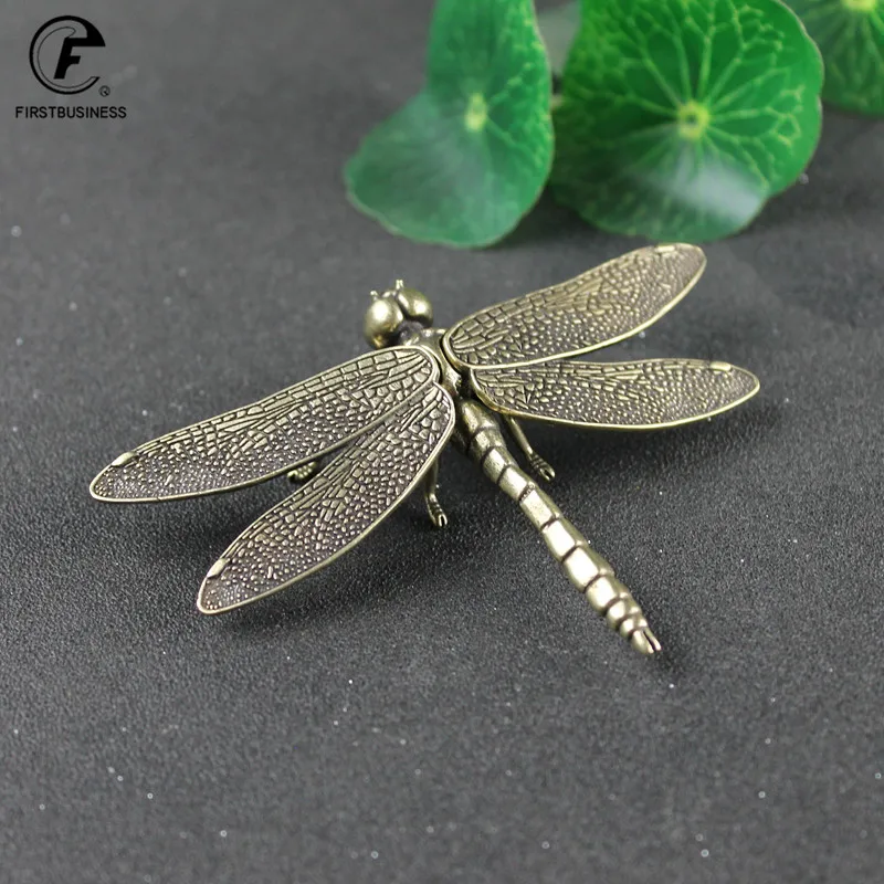 Китайский стиль медные насекомые чай домашнее животное винтажные стрекозы