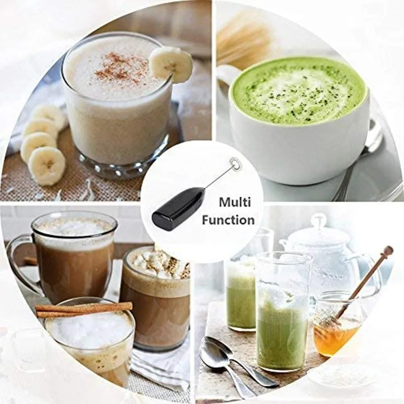 Electric Hand-held Handle Coffee Foaming Milk Frother Whisk Cream Mixer Latté Juice Blender Kitchen Tools images - 6