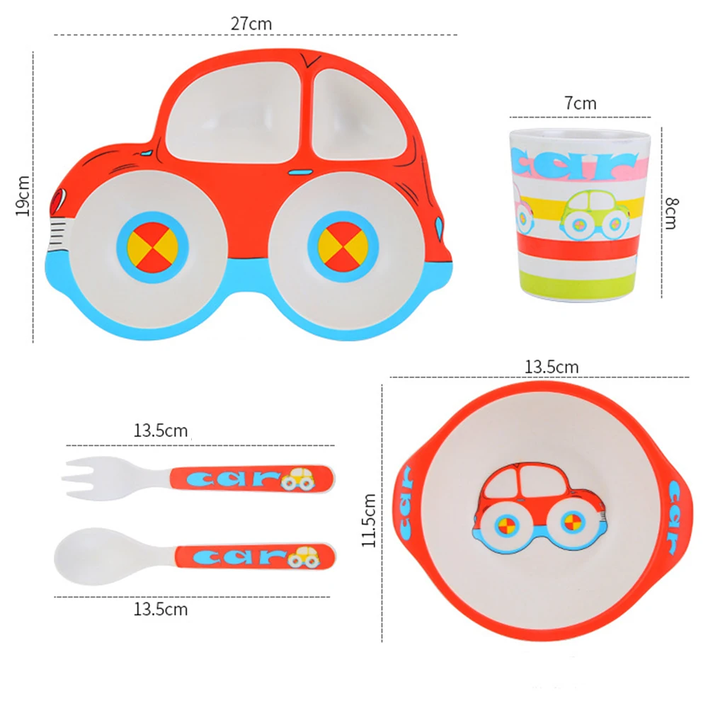 5 шт./компл. набор для кормления детей миска из волокна с чашкой ложка тарелка