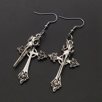 womens big cross pendant bird skull earrings european and american fashion punk gothic retro personality fashion jewelry gifts