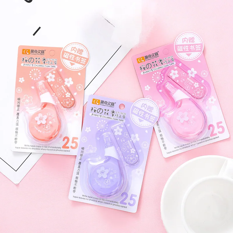 1 шт. милая Корректирующая лента Kawaii Cherry милый пластиковый корректор с буквами