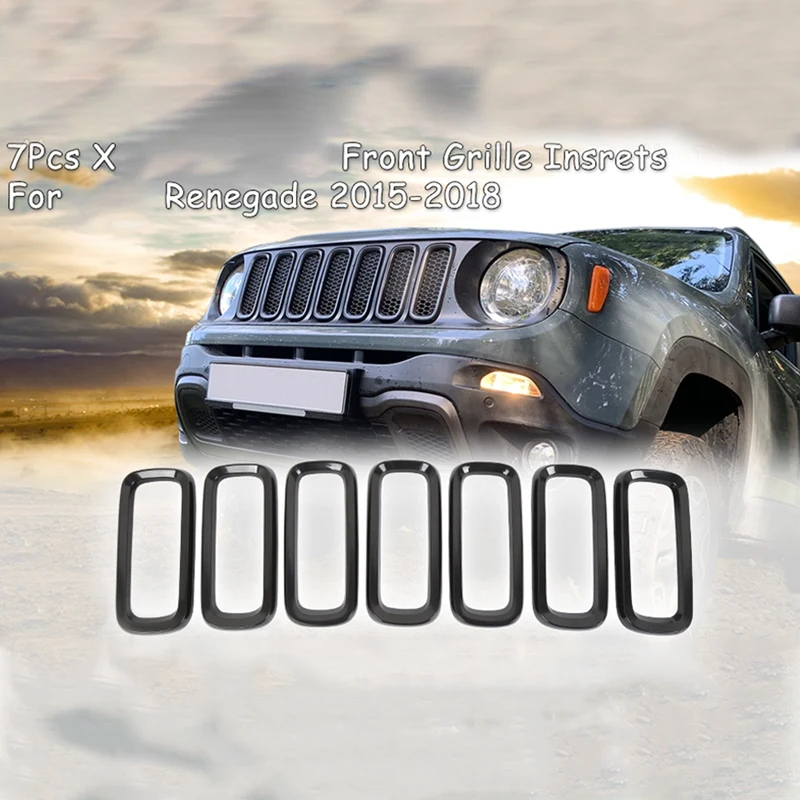 7 шт. яркий черный спереди вставки для радиаторной решетки липкий гриль рамка